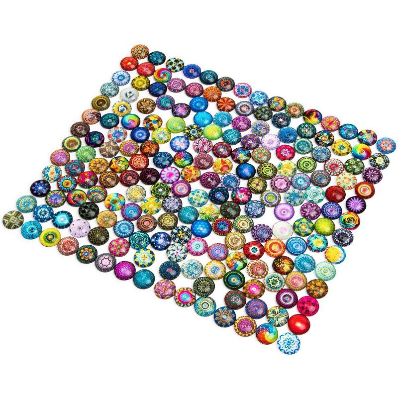 200pcs Glass Dome Cabochon Round Mosaic Tiles for DIY Crafts, Jewelry Making and Ornaments