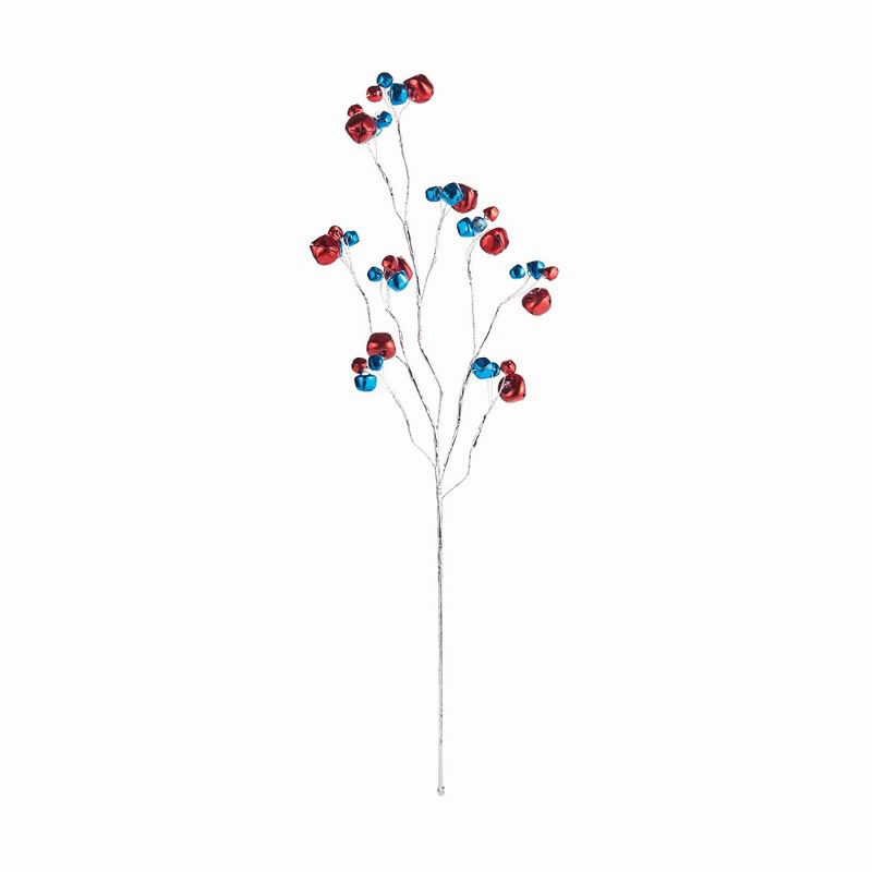 Plum & Post Jingle Bell Stem Faux (Fake) 24" Red/Blue