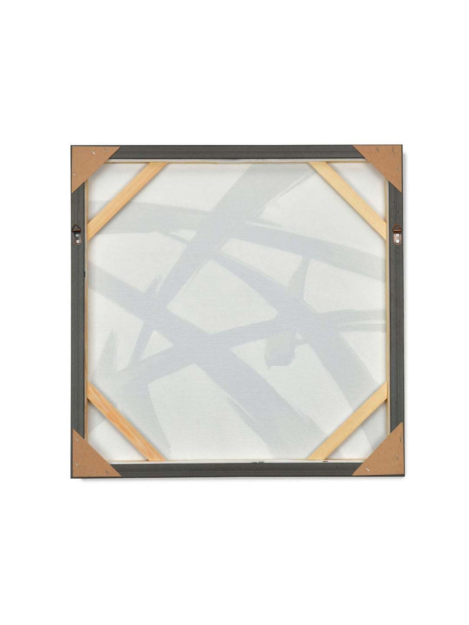 @home Black & Gold Canvas Criss Cross Design Wall Painting