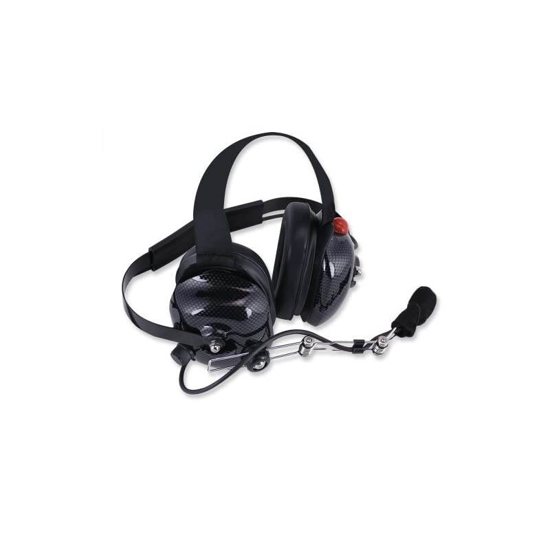 H42CF Carbon Fiber Behind The Head TwoWay Radio Headset with Dynamic Noise Cancelling Microphone Push to Talk and 35mm Input Jack for Music amp MP3 Players