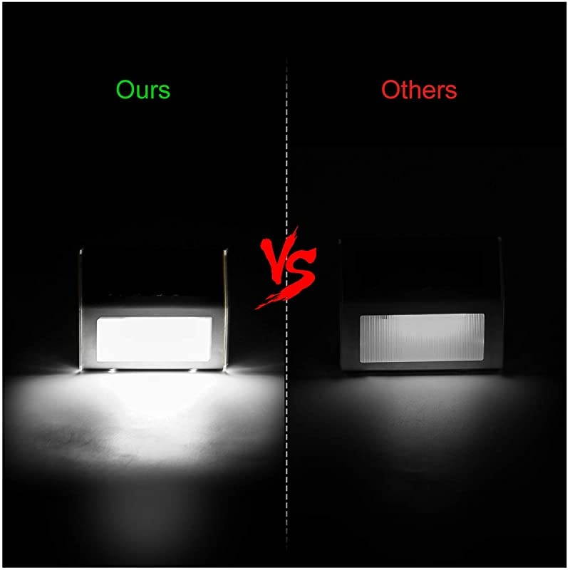 Solar Step Lights  LED Solar Powered Deck Lights Outdoor 12 Pack Daylight Stainless Steel Decoration for Stair Fence Path Auto ONOff Weatherproof Upgrade