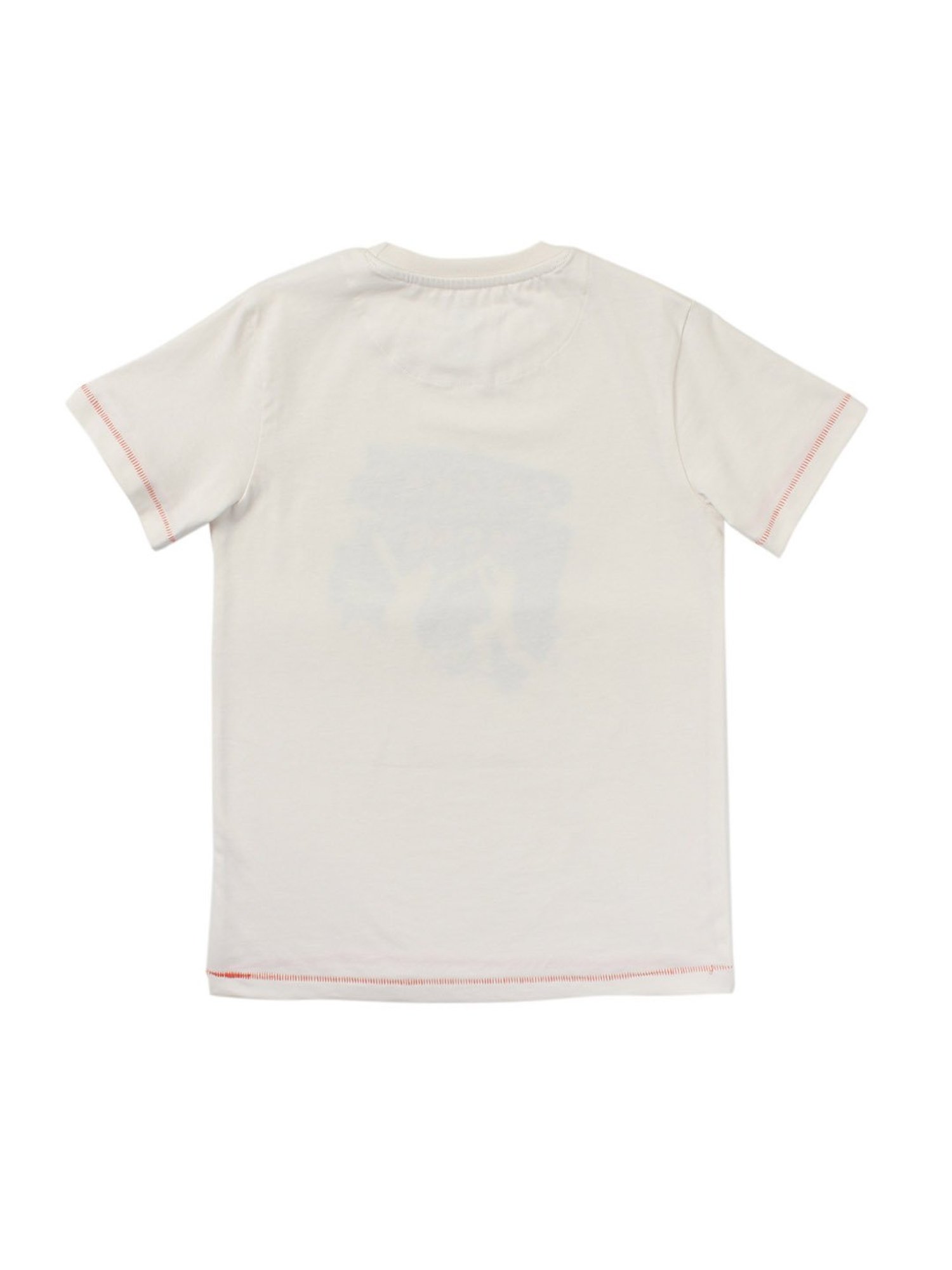 Cub McPaws Kids White Printed  T-Shirt