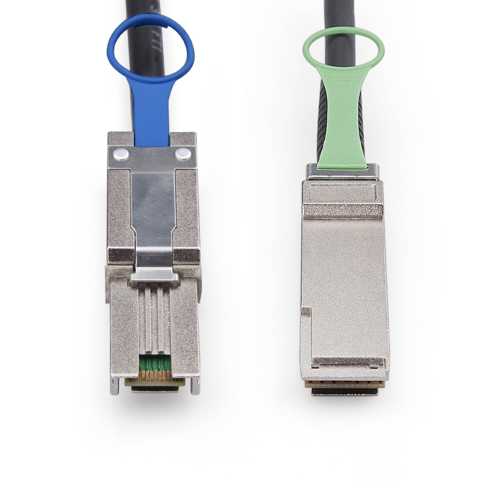 QSFP (SFF-8436) to MiniSAS (SFF-8088) DDR Hybrid SAS Cable, 100-Ohm, 0.5-m(1.65ft)