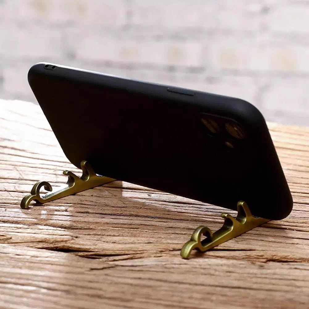 Multifunction Magnetic Phone Holder Bottle Opener Retro Portable Traditional Chinese knotting Shaped Metal Desktop Stand Support Suction Tablet Phone Tripod Desktop Magnet Bracket F-Silver