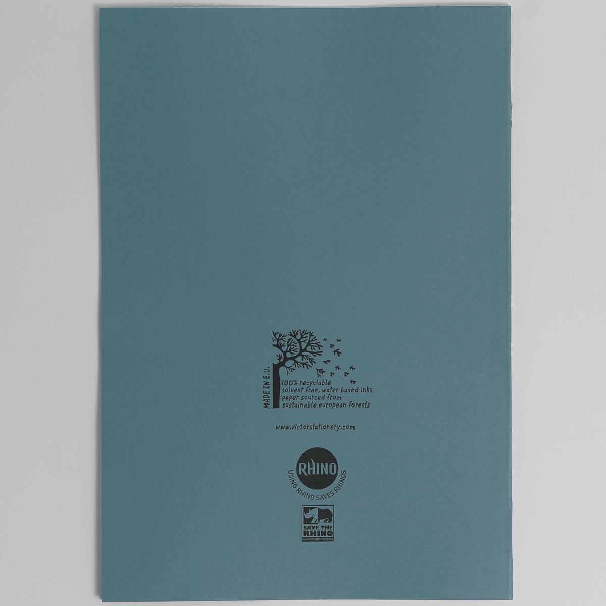 Rhino Exercise Book, A4, 80 page, 10mm squares, Light Blue Cover (Pack of 10)