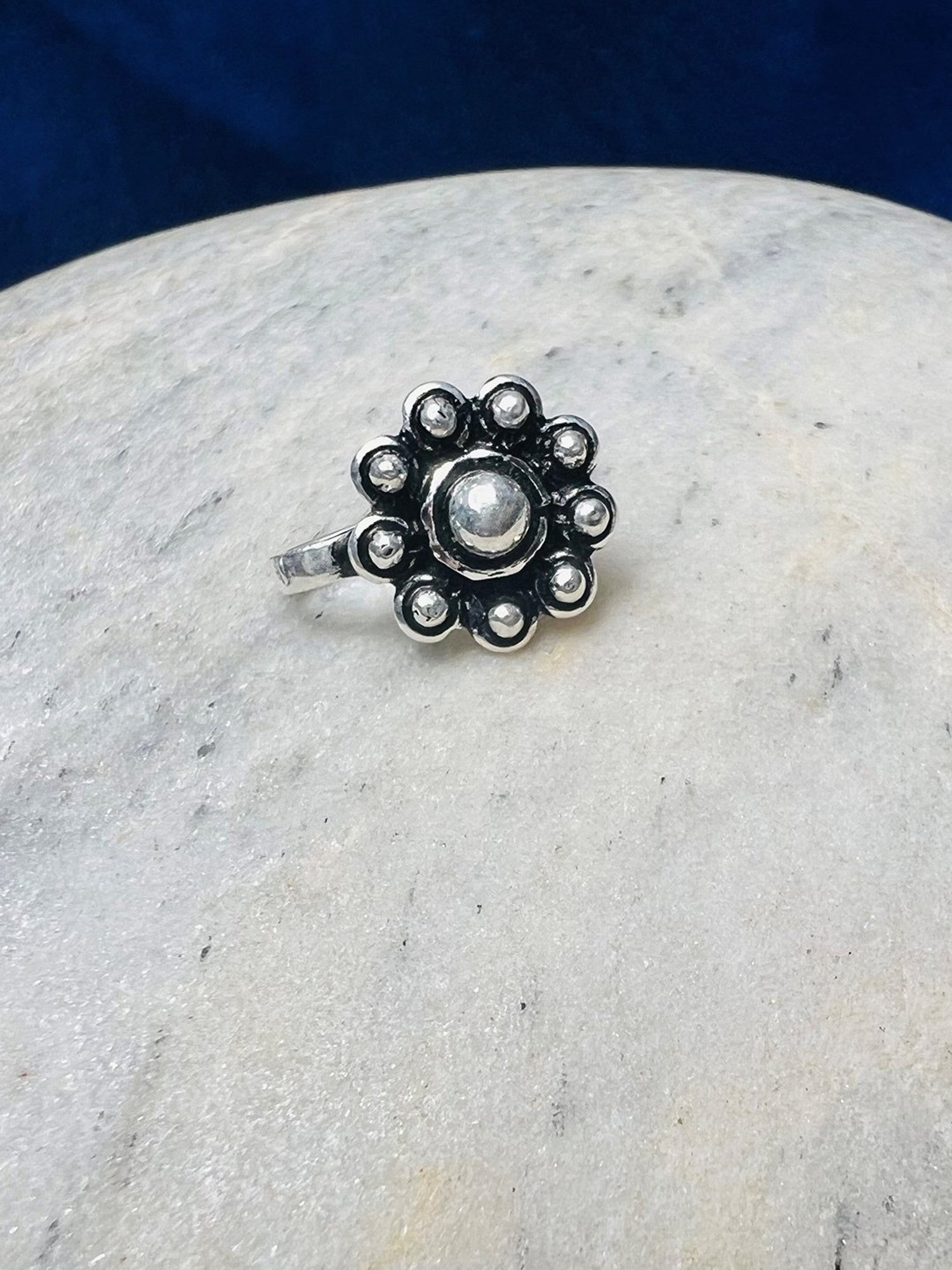 Arte Jewels 925 Sterling Silver Oxidized Flower-shape Clip on Nosepin for Women & Girls