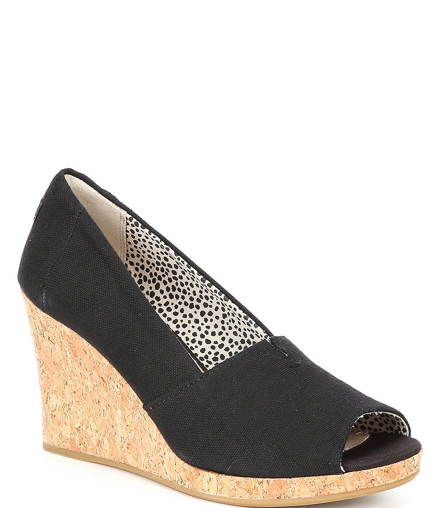 TOMS Michelle Peep Toe Cork Wedges