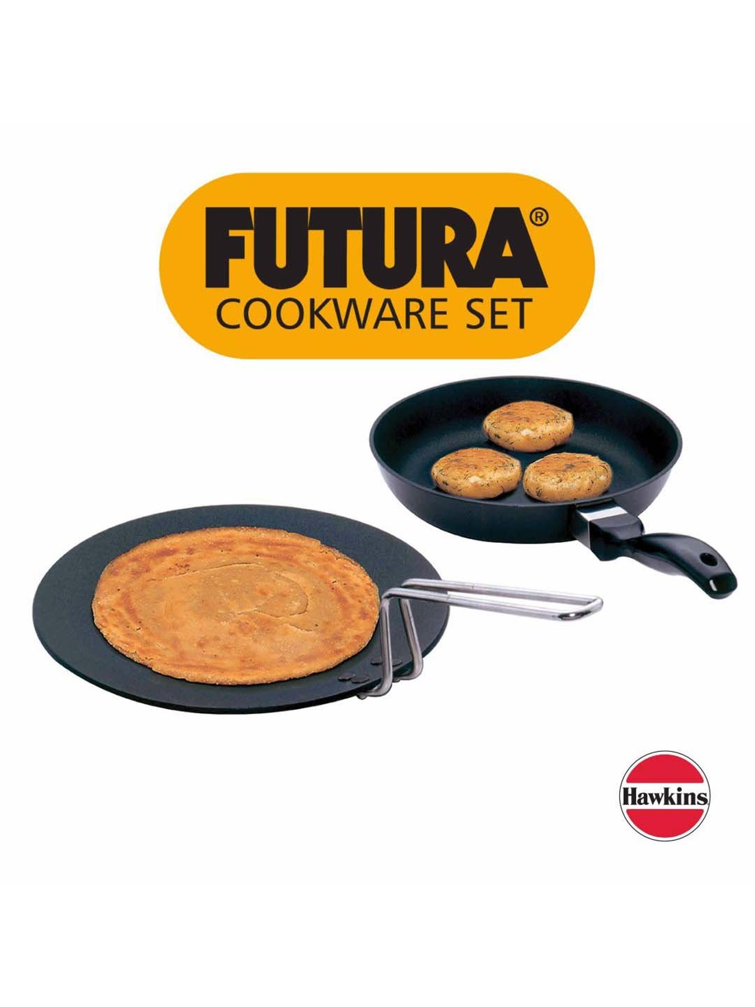 Hawkins Futura Black Aluminium 2 Piece Cookware Set