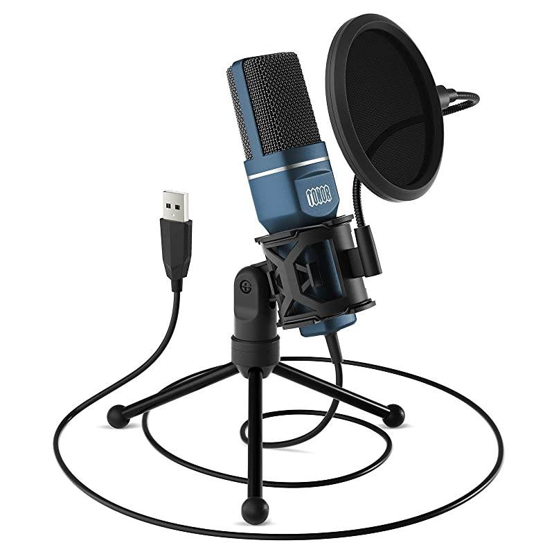 USB Gaming Microphone  Computer Condenser PC Mic with Tripod Stand amp Pop Filter for Streaming Podcasting Vocal Recording Compatible with iMac PC Laptop Desktop Windows Computer TC777