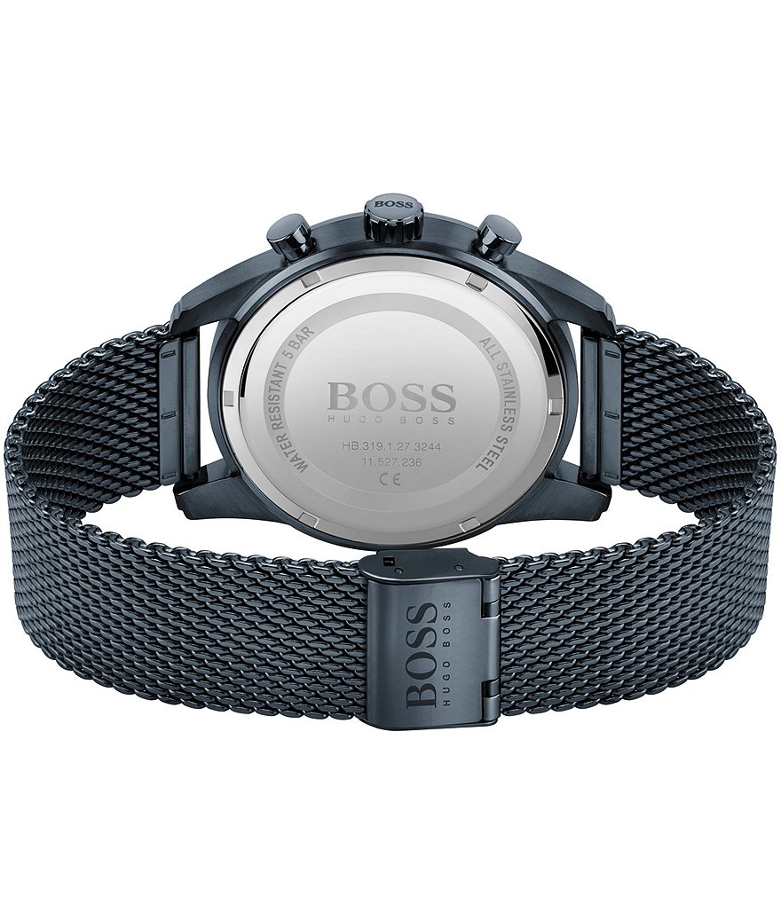 Hugo Boss Skymaster Blue Mesh Chronograph Watch