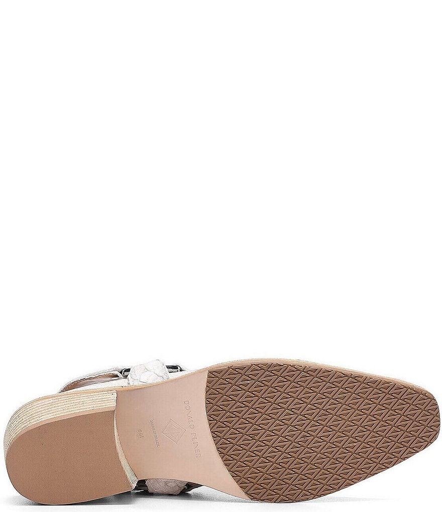 Donald Pliner Mazzy Snake Embossed Leather Western Sling Mules