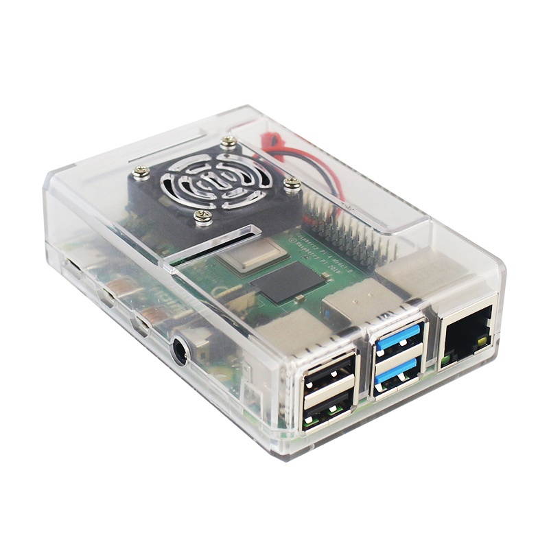Catda 8GB RAM Raspberry Pi 4B + Cover Box + Power Supply + 32/64GB Memory Card +Micro HDMI DIY Kit-US Plug/32G