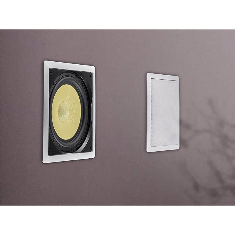 Fiber inWall Speaker 10 Inch Each 300W Subwoofer Easy Installation and Paintable Grill Caliber Series