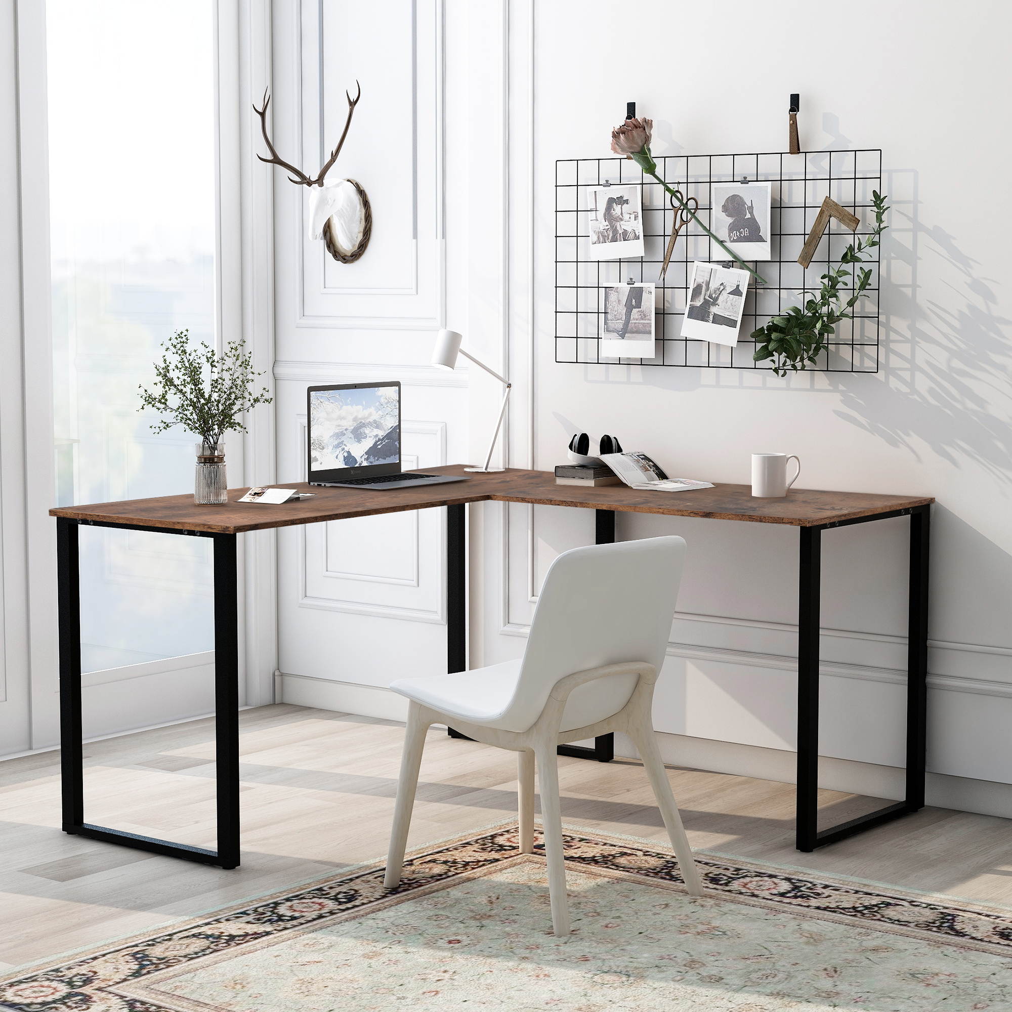 L-Shaped Desktop Computer Desk Computer Table Pc Desk Rotating Corner Desk Modern Office Study Workstation