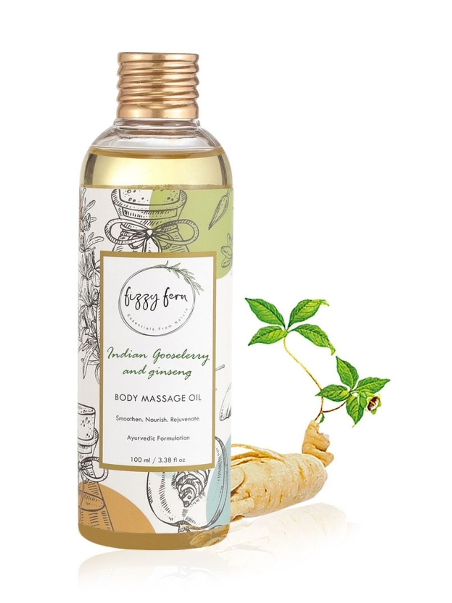 Fizzy Fern Indian Gooseberry & Ginseng Body Massage Oil - 100 ml