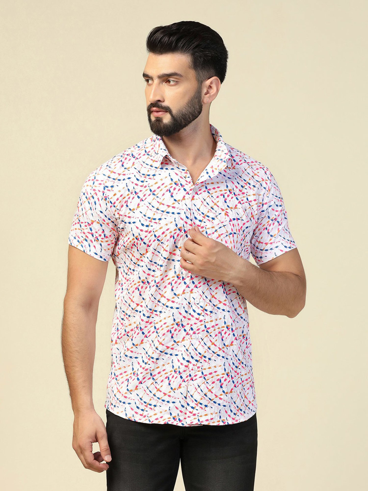 TAHVO Multicolor Regular Fit Printed Shirt