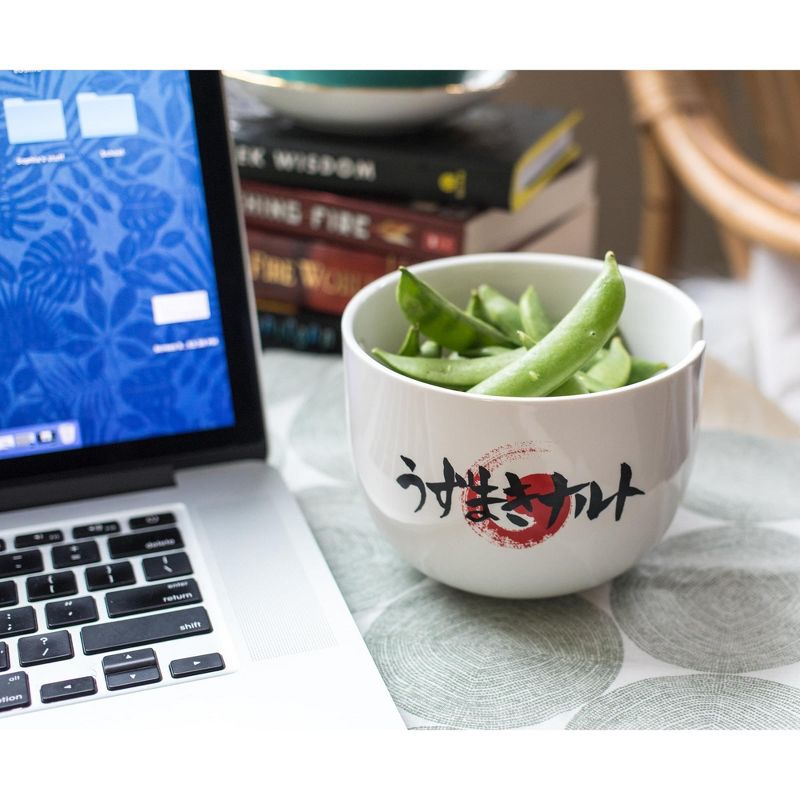 Just Funky Naruto "Eating Noodles" Japanese Dinner Set | 16-Ounce Ramen Bowl and Chopsticks