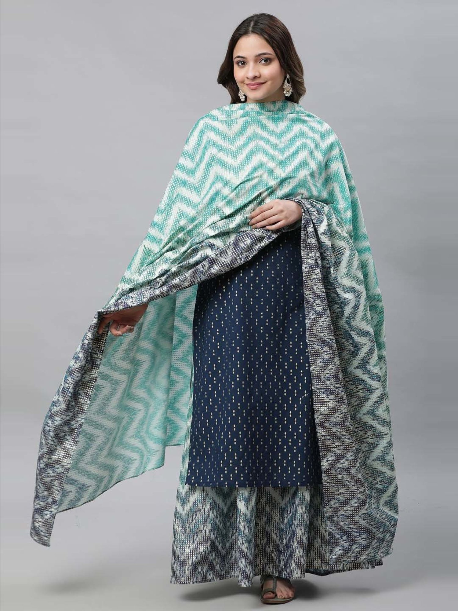 Aurelia Green Printed Dupatta