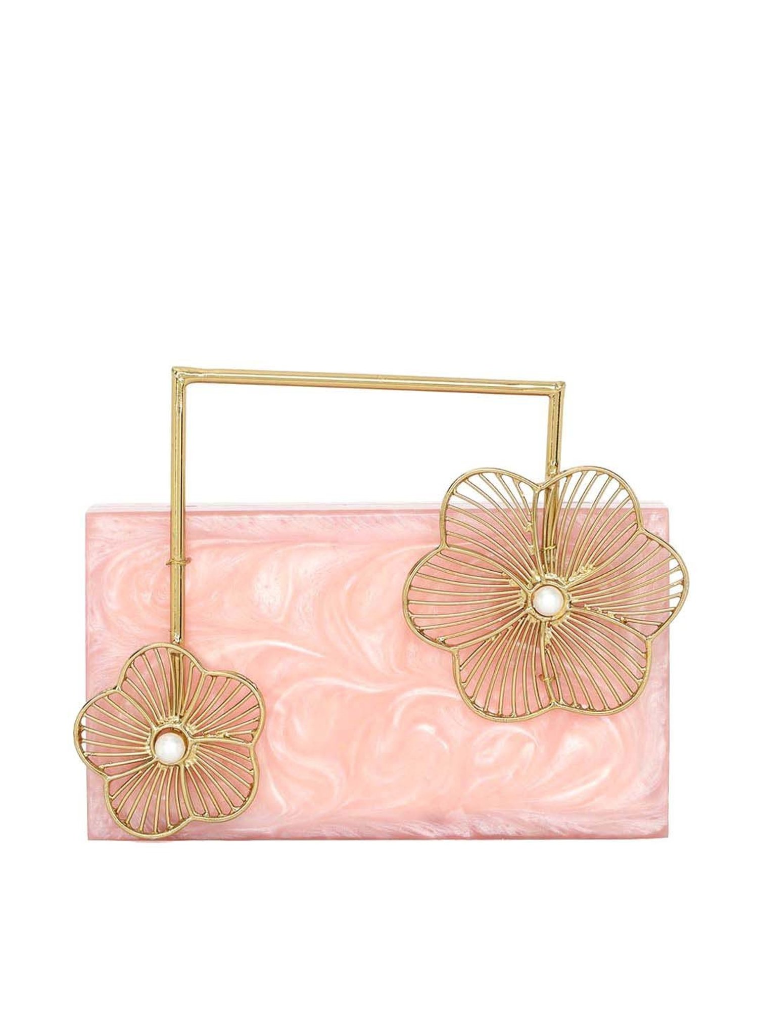 NR by Nidhi Rathi Pink Textured Clutch
