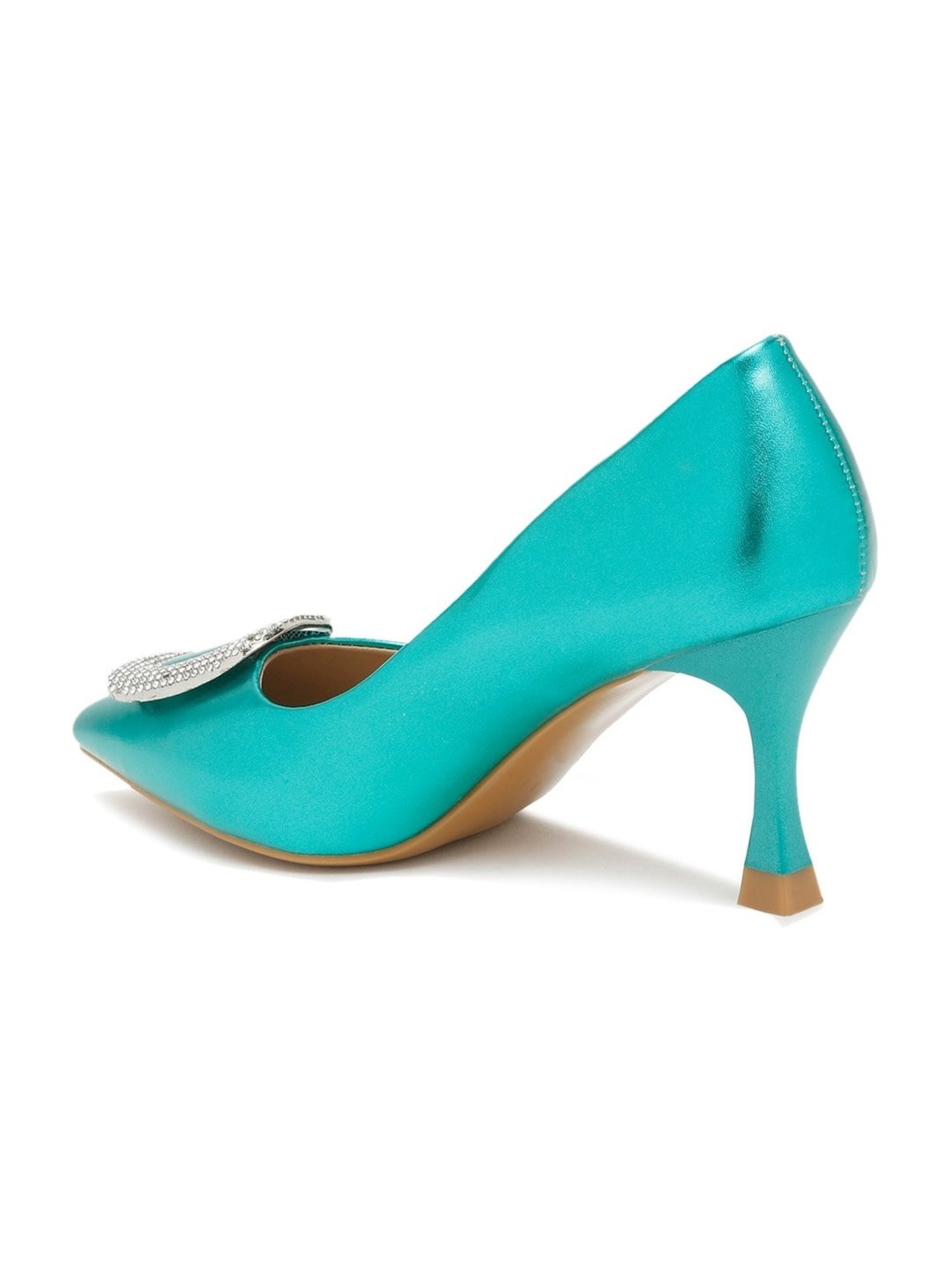 Flat N Heels Women's Green Stiletto Pumps
