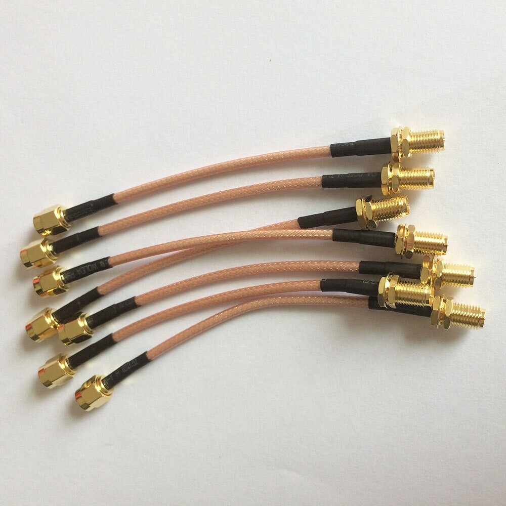 Coax Extension Cable  RP SMA Male to SMA Female - Antenna Lead Extender double shielded silver plated RG316D cable 15cm