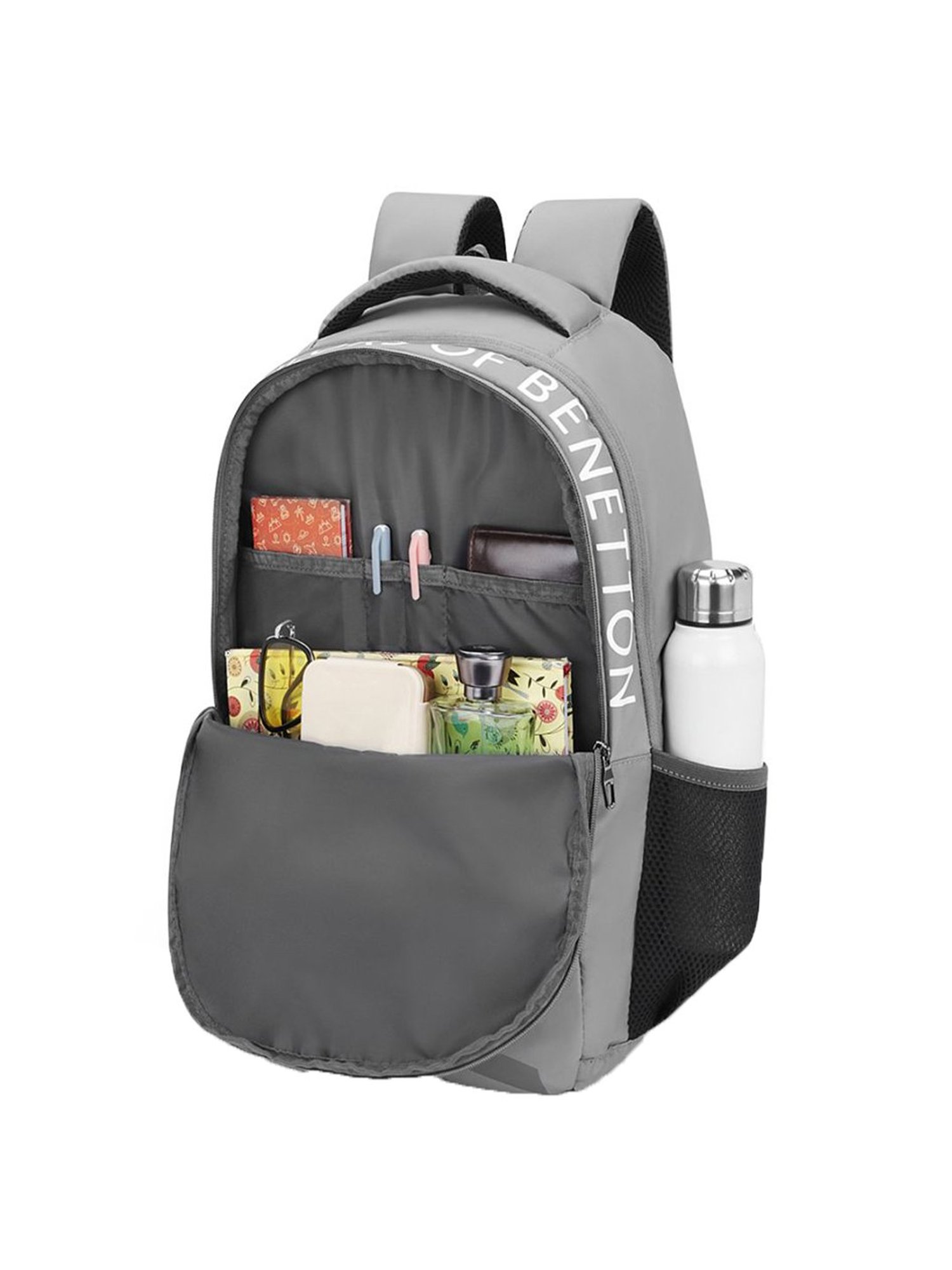 United Colors of Benetton Noble 23 Ltrs Grey Medium Laptop Backpack