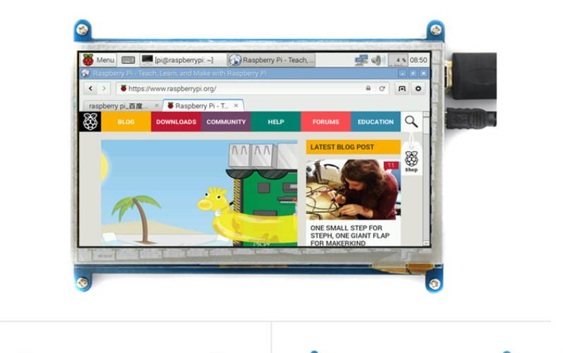 7 inch 800*480 LCD display monitor suitable for Raspberry Pi 3 + HDMI Cable+ USB Cable