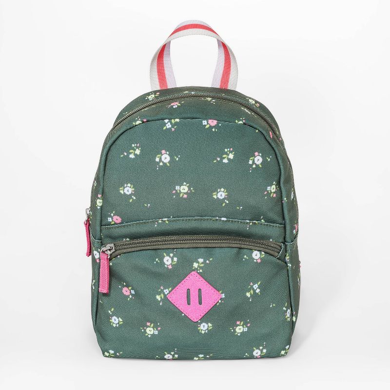 Girls' Floral Print Mini Backpack - Cat & Jack™ Green