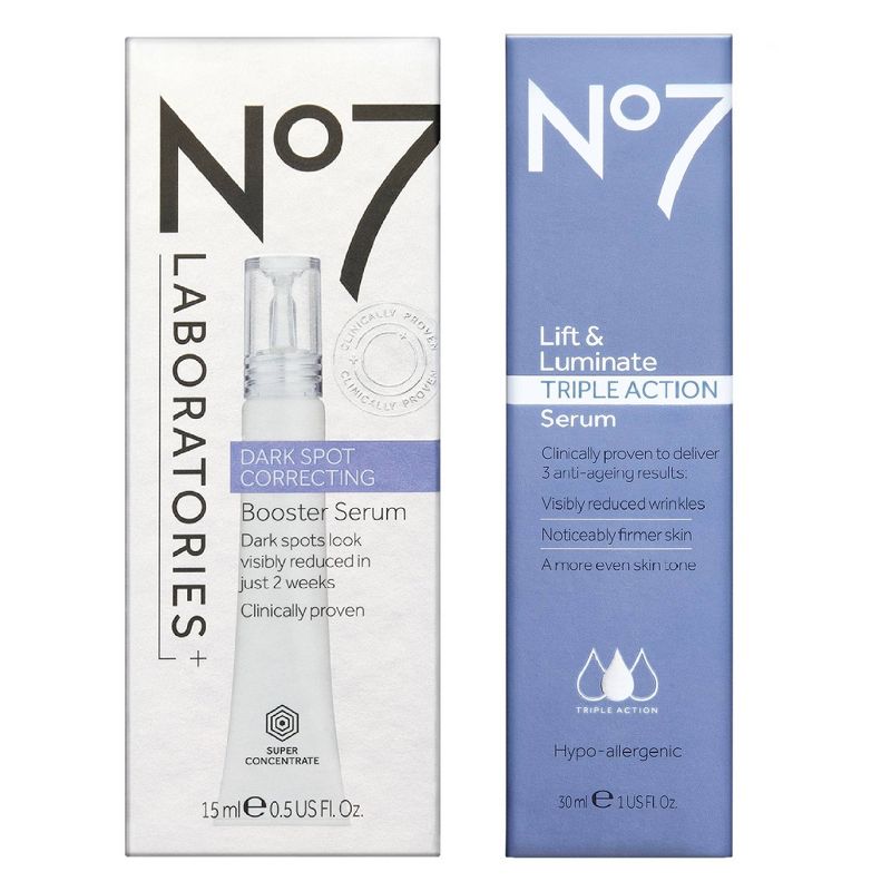No7 Lift & Luminate Triple Action Serum & Laboratories Dark Spot Correcting Booster Serum Duo - 2ct