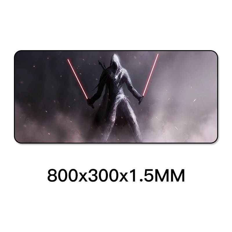 HISPETECH Star Wars Mouse Pad 800x300mm Large Mouse Pad Locking Edge Nature Rubber Computer Gaming Mousepad XL for PC Laptop Desktop