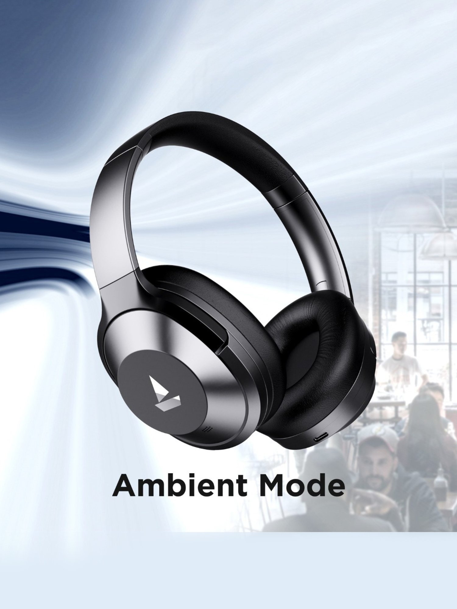 Boat Nirvanaa 751 ANC Hybrid Over Ear BT Headphone with Active Noise Cancellation (Gunmetal Grey)