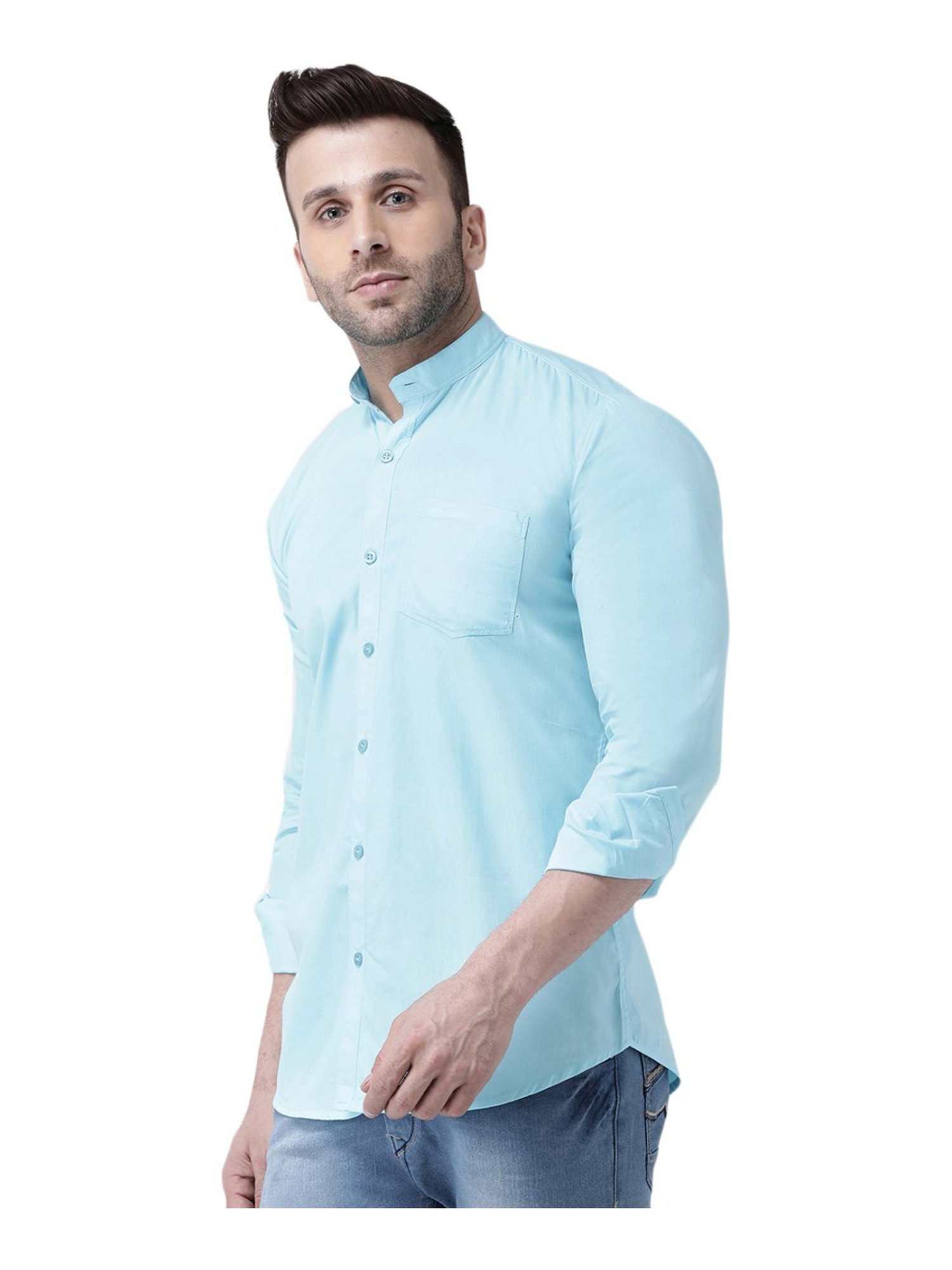 Hang Up Blue Cotton Slim Fit Shirt