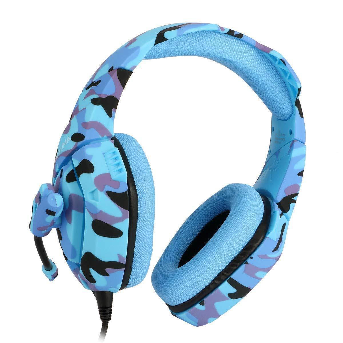 ps4 gaming headset onikuma k1 pc gamer stereo wired over ear noise cancelling headphones with microphone, volume control for nintendo switch playstation 4 new xbox one laptop tablet mobile phone