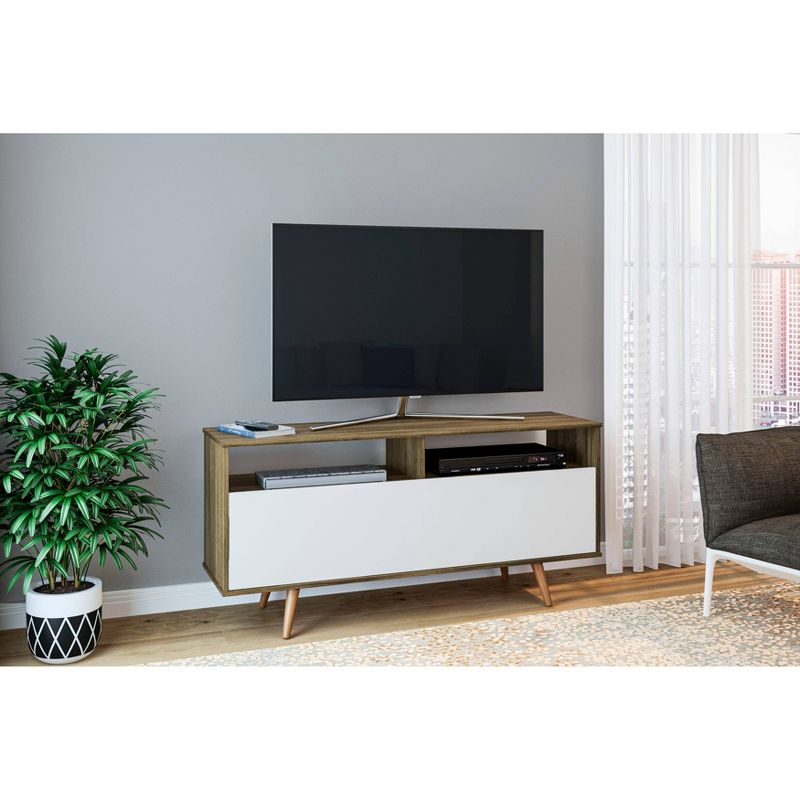 60" Danbury Tv Stand Walnut and White - Chique