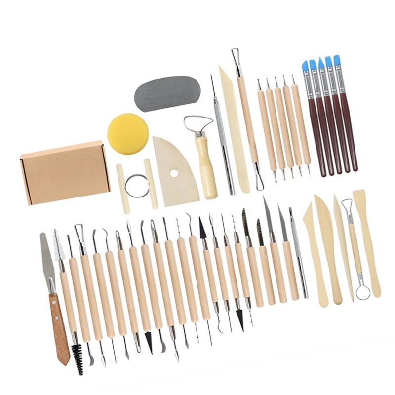 45pcs Ceramic Clay Tools Pottery Sculpting Tools Set for Beginners Professional Art Crafts