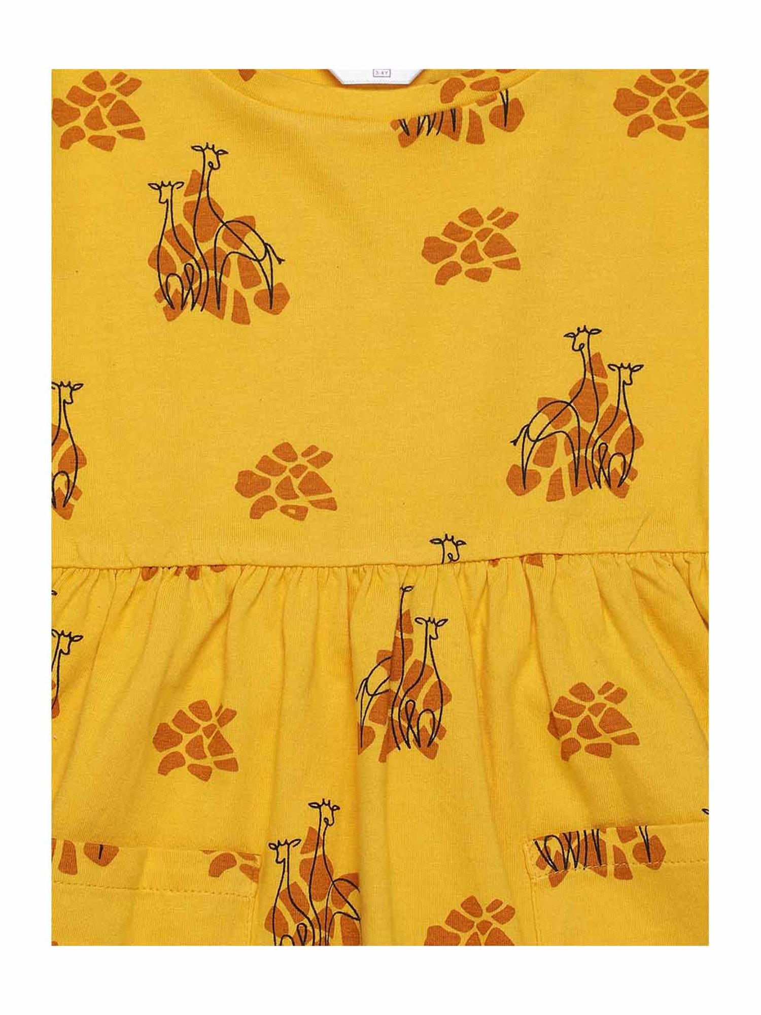 Mystere Paris Kids Yellow Cotton Printed Sleep Dress