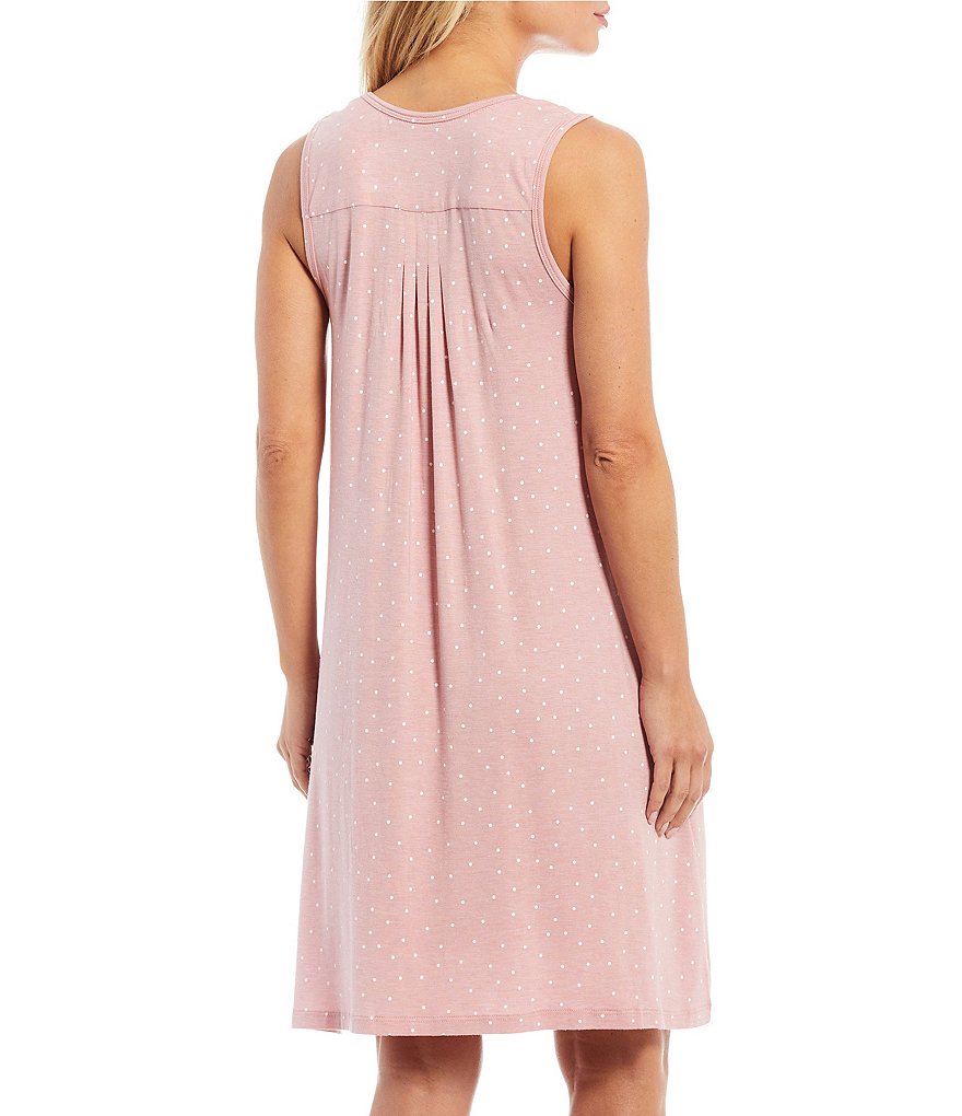 Papinelle Dot Print Modal Pleat Front Nightgown