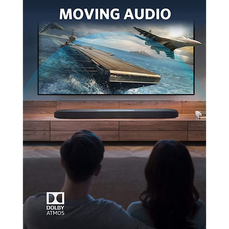 Infini Pro Integrated 2.1 Channel Soundbar with Dolby Atmos and Built-in Subwoofers, TV Surround Sound System with 4K HDR Pass-Through,HDMI Arc,Bluetooth 5 Wireless Music Streaming