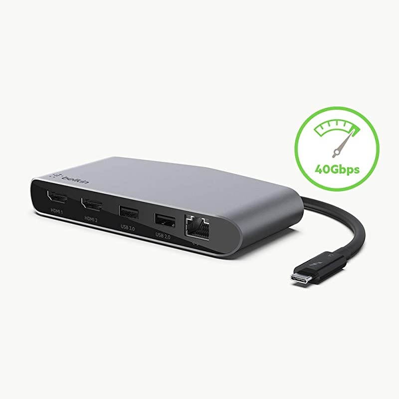 Thunderbolt 3 Dock Mini W/ Thunderbolt 3 Cable (Thunderbolt Dock for MacOS and Windows USB-C Laptops, Dual 4K @60Hz, 40Gbps Transfer Speeds)