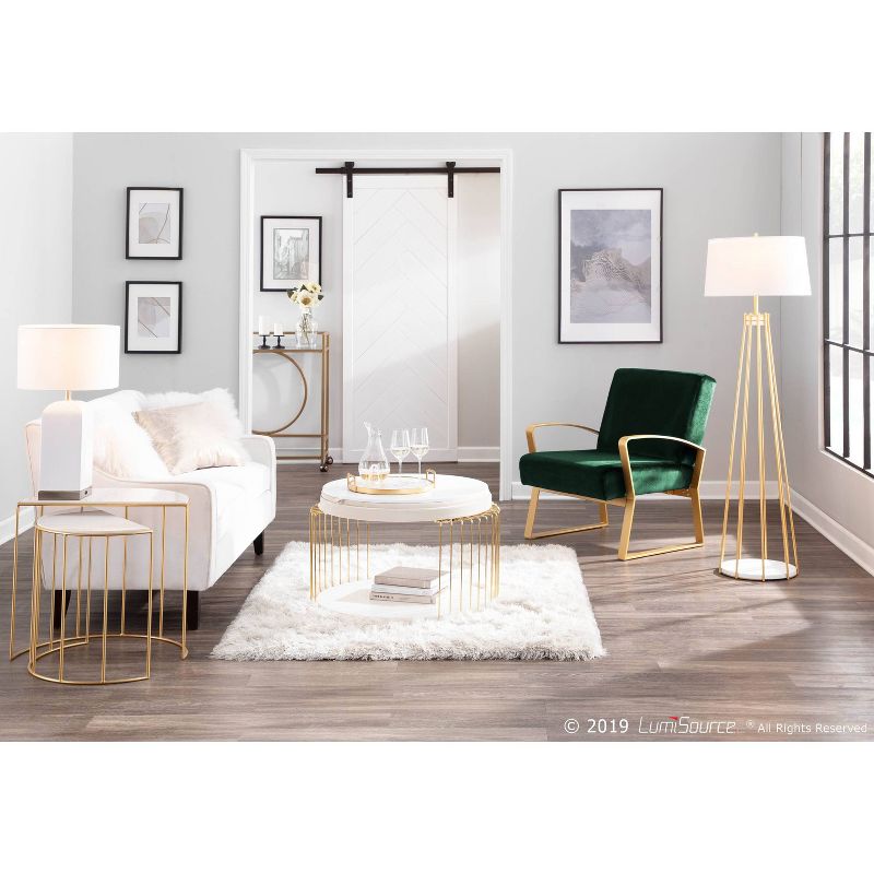Canary Contemporary Floor Lamp with Metal Shade White (Includes LED Light Bulb) - LumiSource