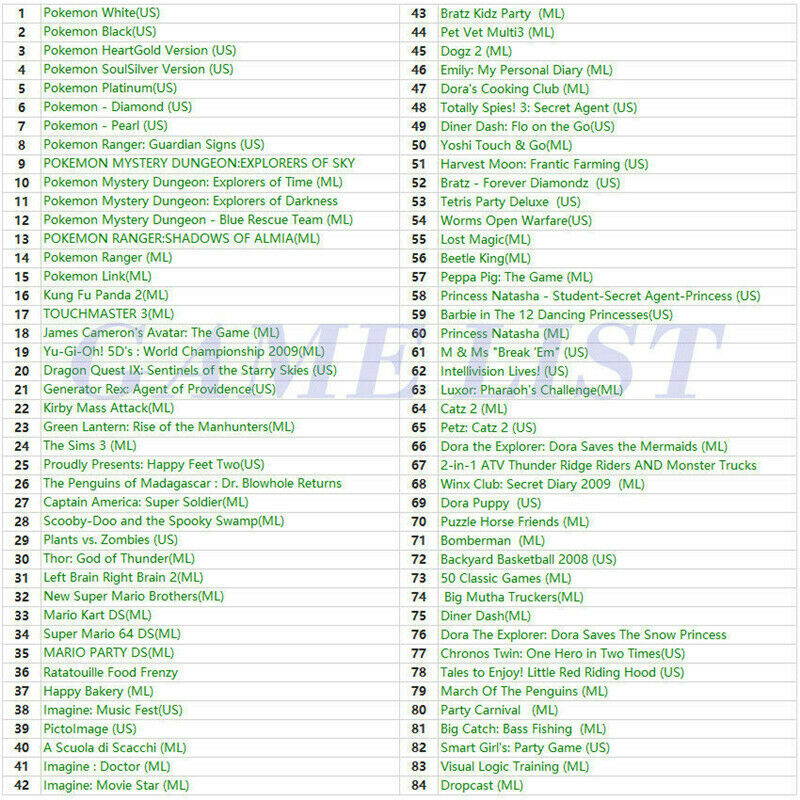 468 in 1 NDS Games Cartridge Gaming for Nintendo DS DS Lite DSi 3DS 2DS