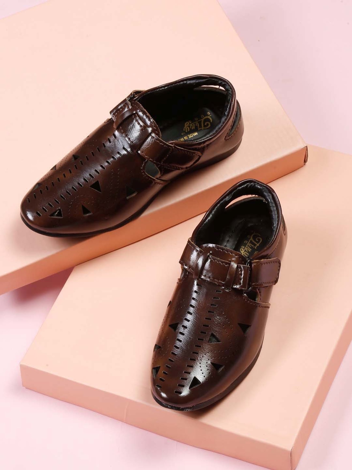 Tiny Bugs Kids Brown Casual Sandals