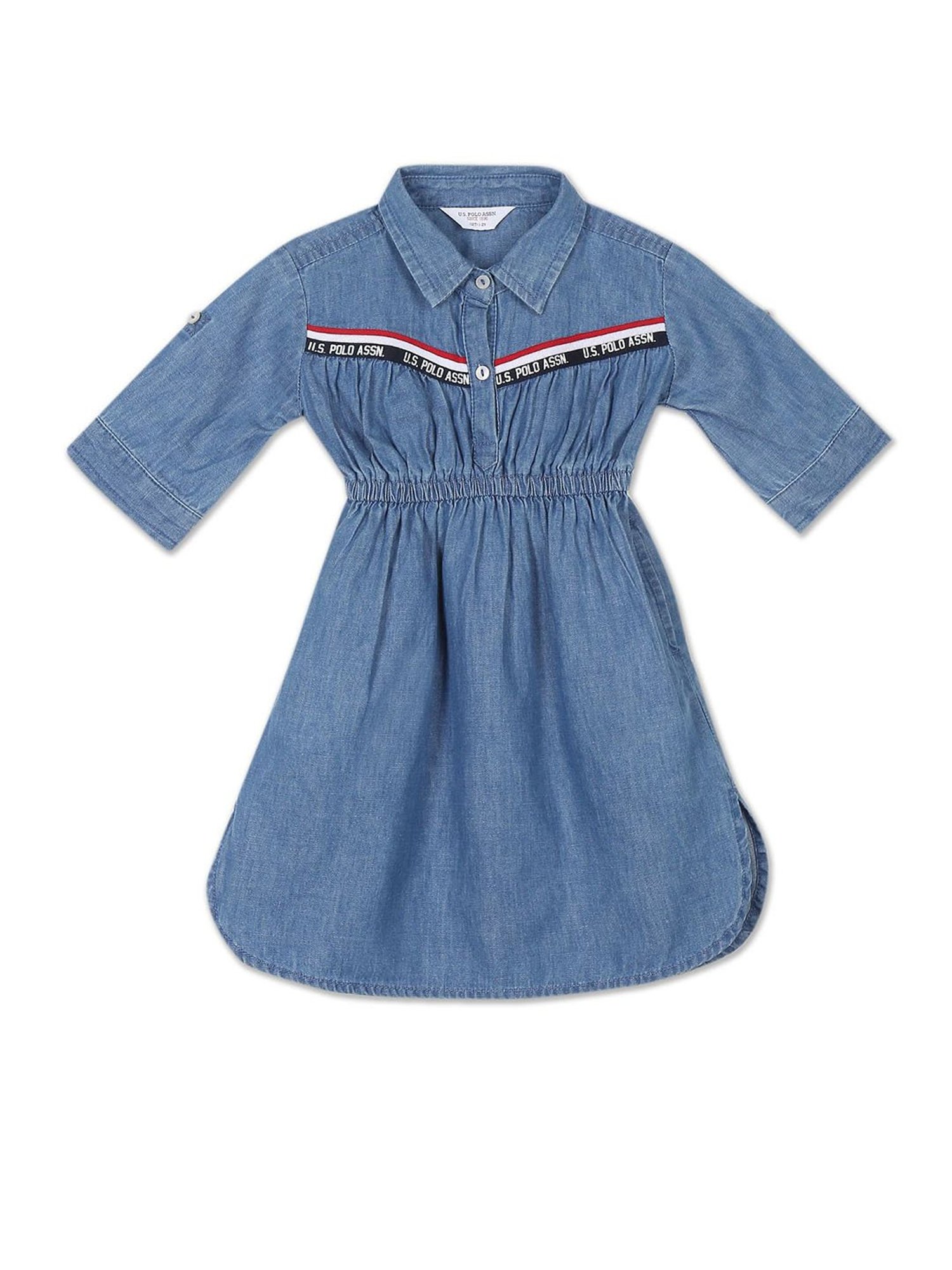 U.S. Polo Assn. Kids Blue Solid Dress