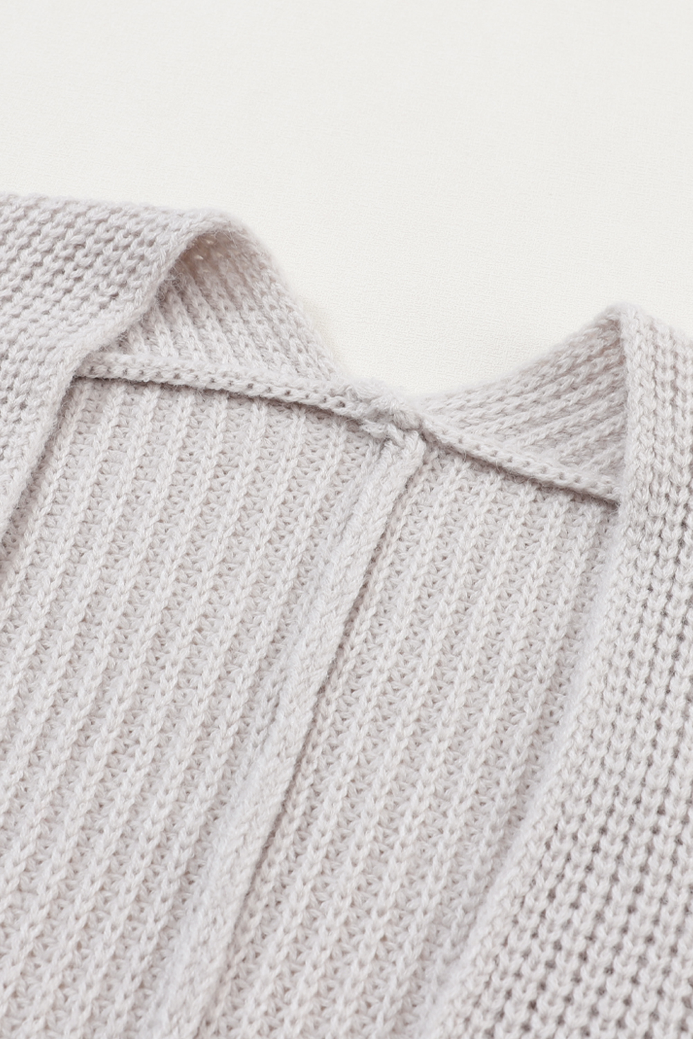 Gray Batwing Sleeve Pocket Oversized Cable Knit Cardigan