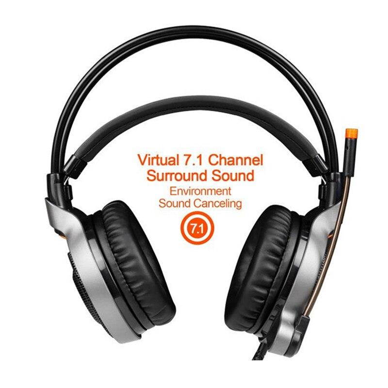 Sades R1 USB Wired Gaming Headphone 7.1 Surround Stereo 3 different Vibration Light Modes Headset With Mic for PUBG PC Laptop