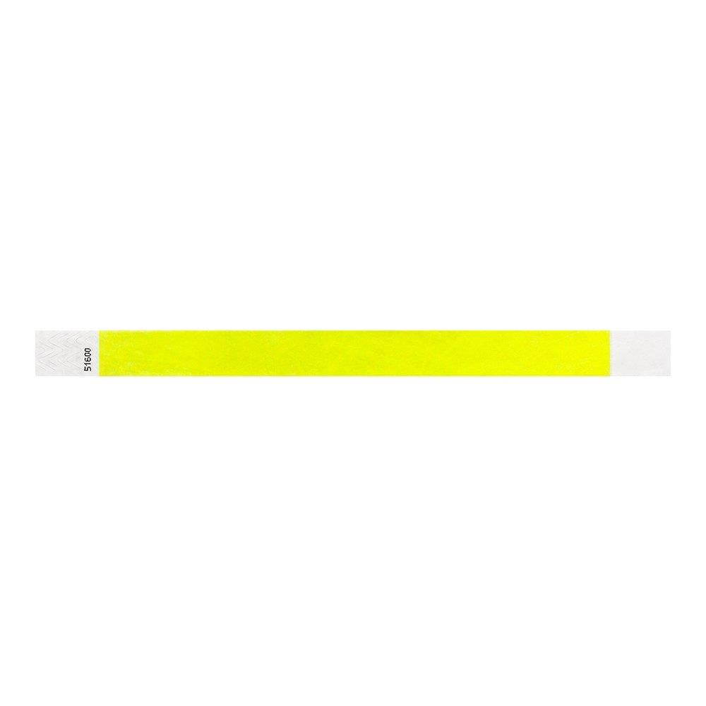 WristCo Neon Yellow 3/4 Inch Premium Black Light Security 500 Count Paper Wristbands For Events