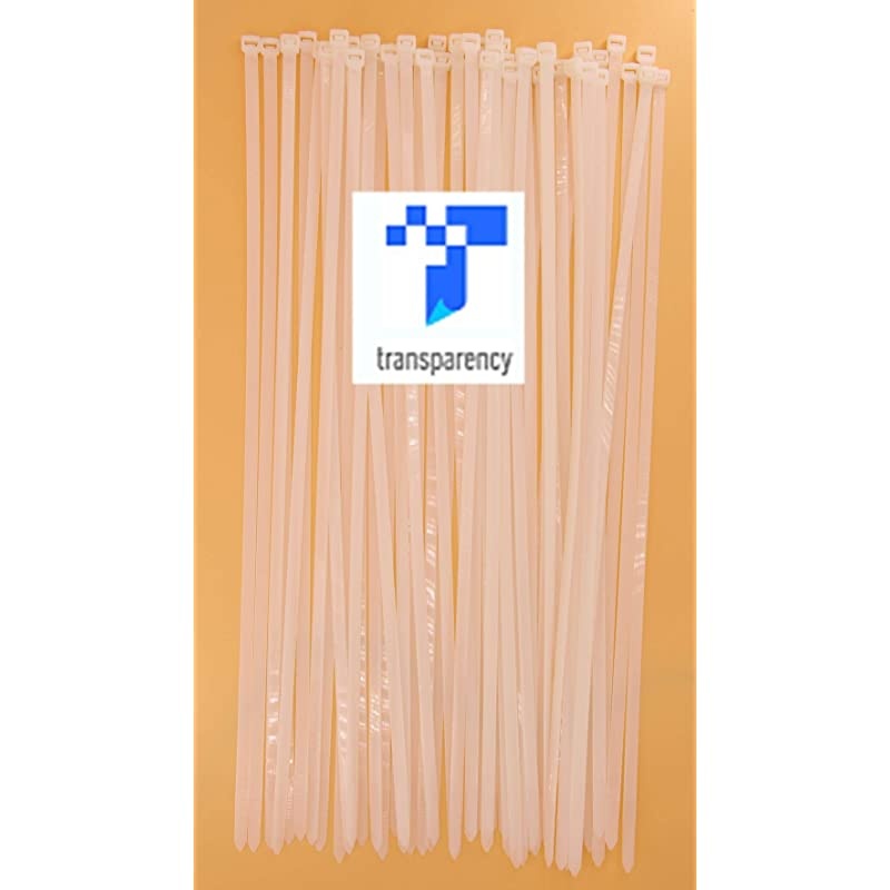 Wide 18 Inch Nylon Zip Cable Ties Clear Large 120LB Tensile StrengthHeavy Duty Industrial Durable Strong Cable Ties 50 Pack Indoor Outdoor Garden Ties Use18quot120LB White
