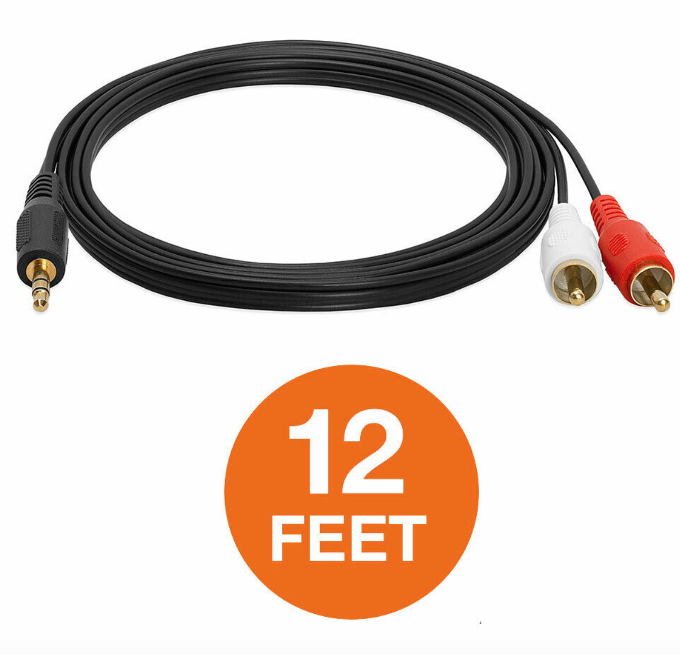 Comprehensive Cable MPS-2PP-10ST 10' Standard Series 3.5mm Stereo Mini Plug to 2 RCA Plugs Audio Cable