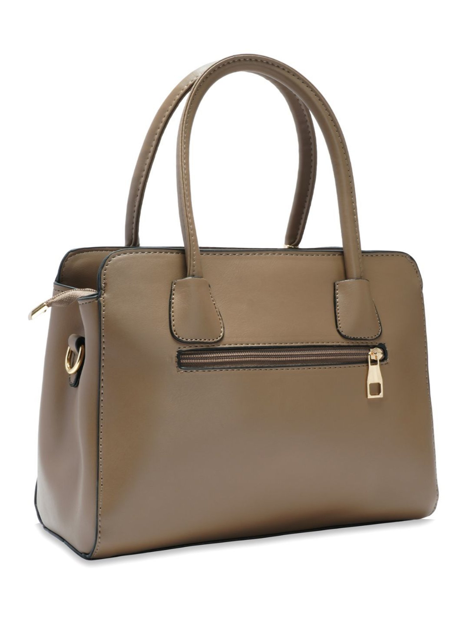 Luvoksi Brown Textured Large Satchel Handbag