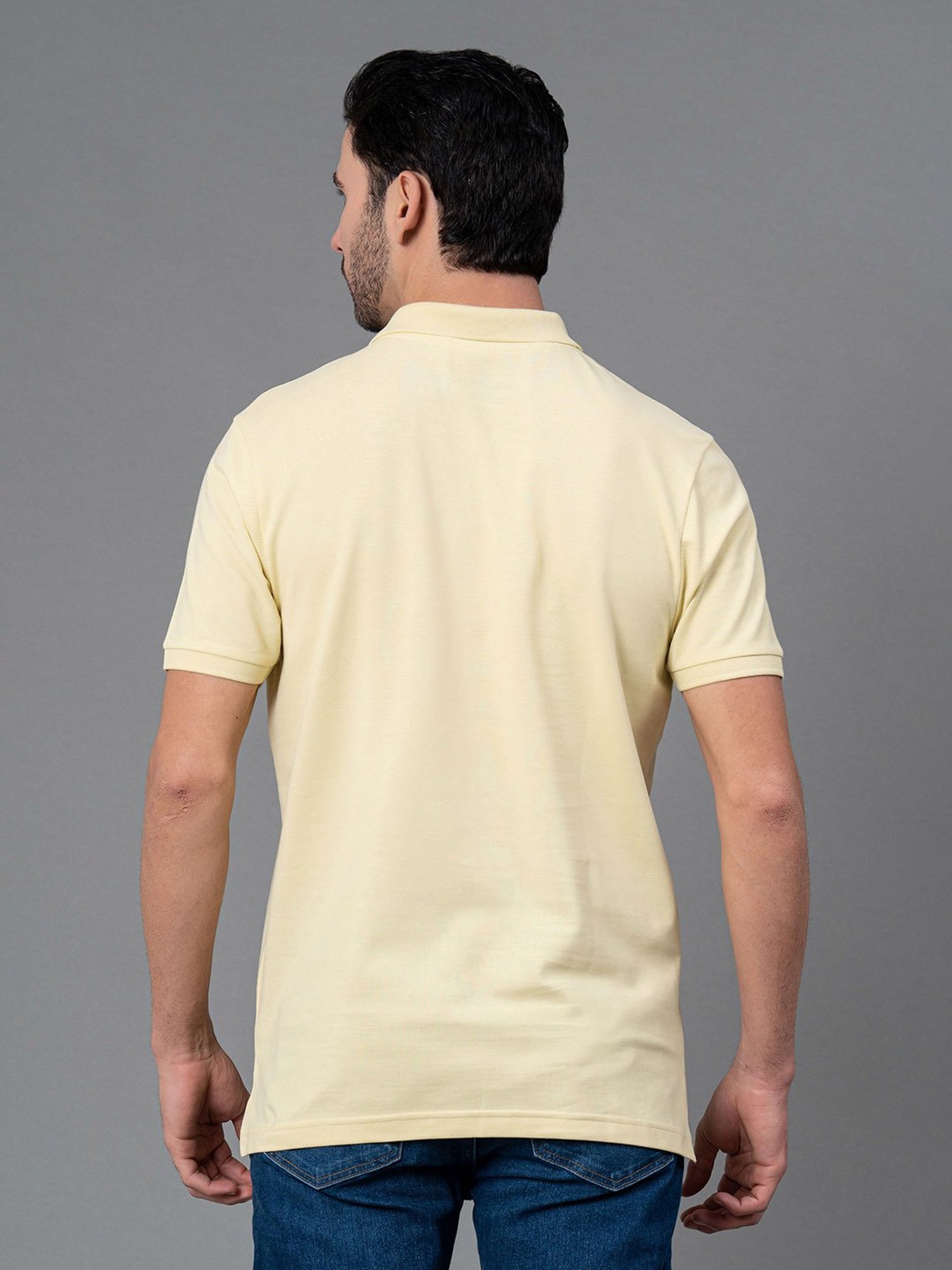 Red Tape Yellow Regular Fit Cotton Polo T-Shirt